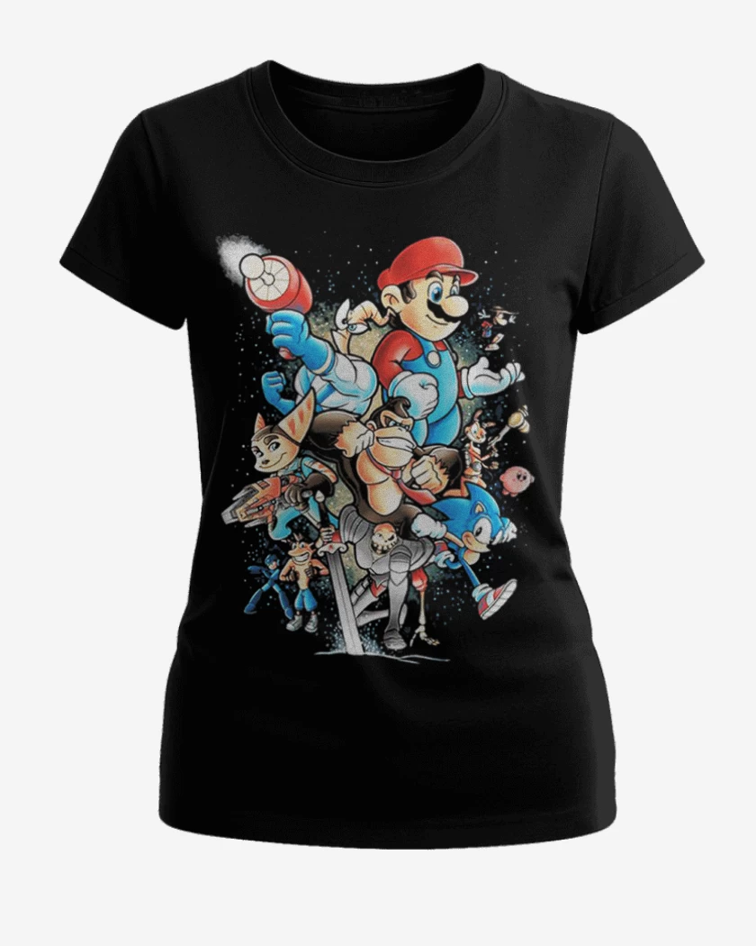Polera de Mujer Negro de Juegos infancia