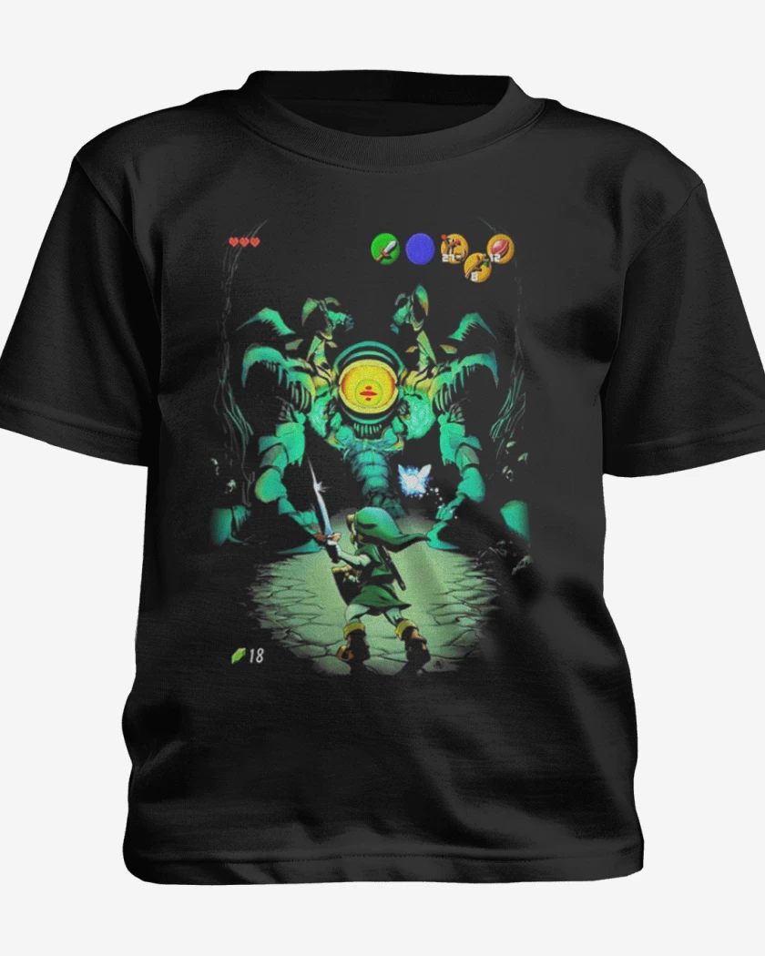 Polera de niño Negro de Zelda arañita