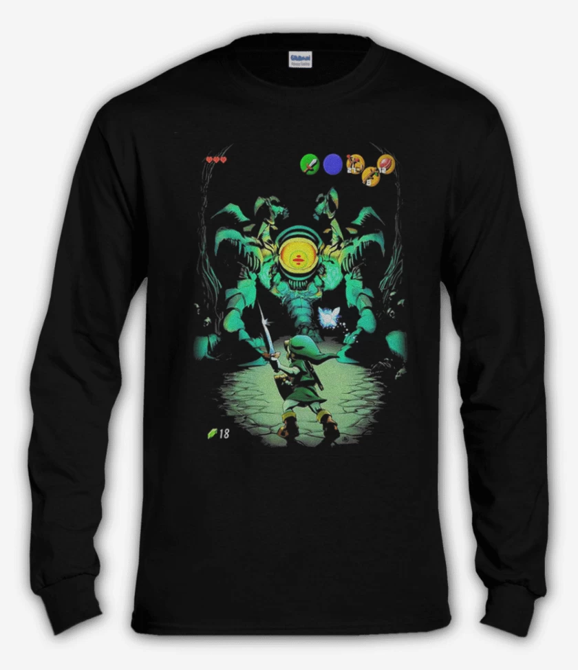 Polera manga larga Negro de Zelda arañita