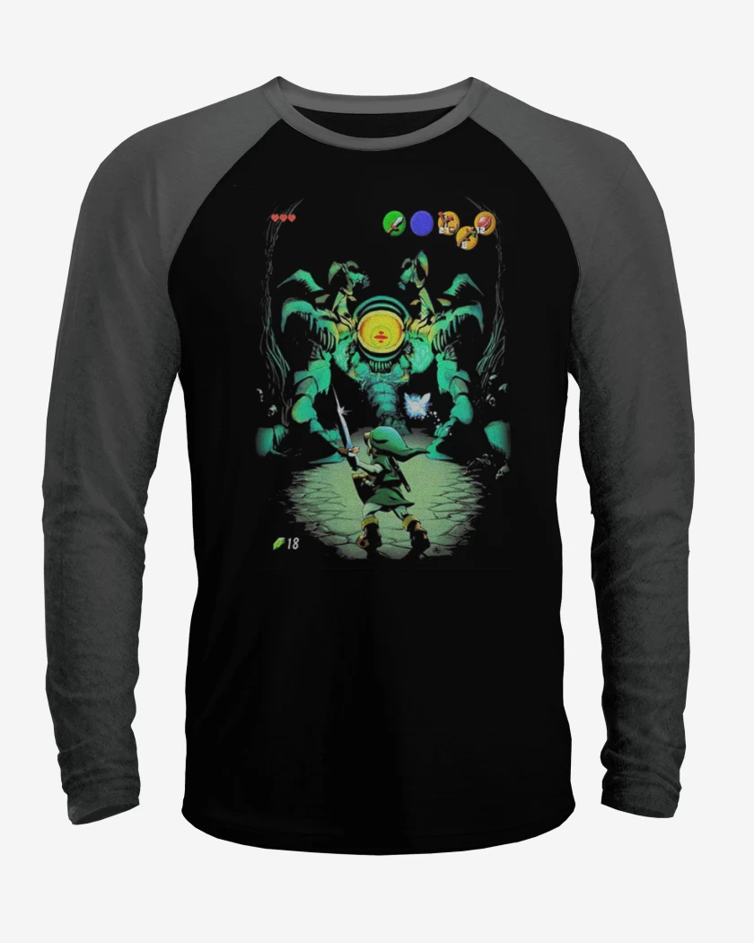 Polera Raglan Negro / Negro Heather de Zelda arañita