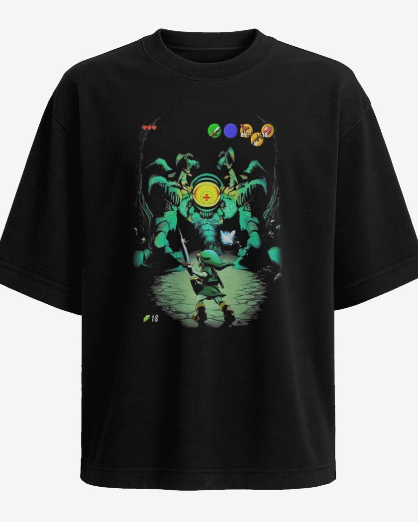 Polera Oversize Negro de Zelda arañita