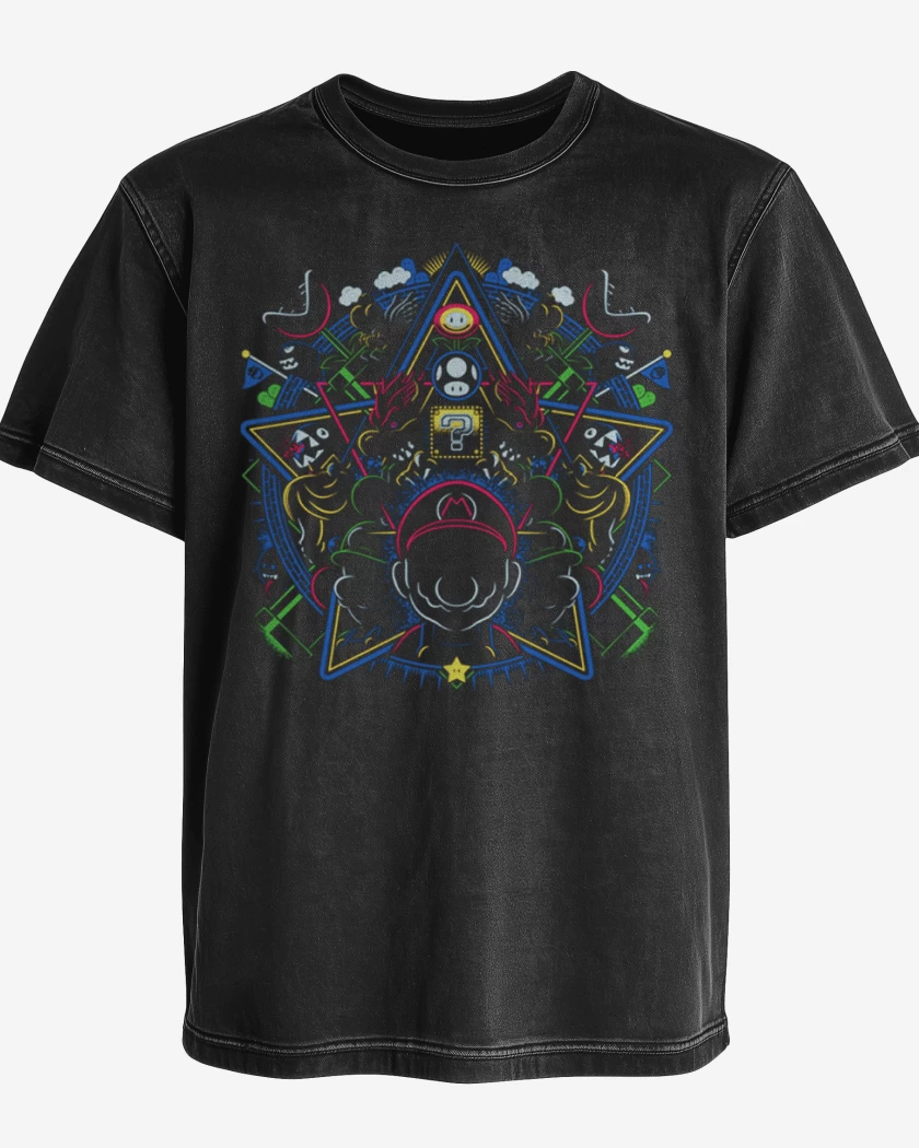 Polera desgastada Mundo Super bigote