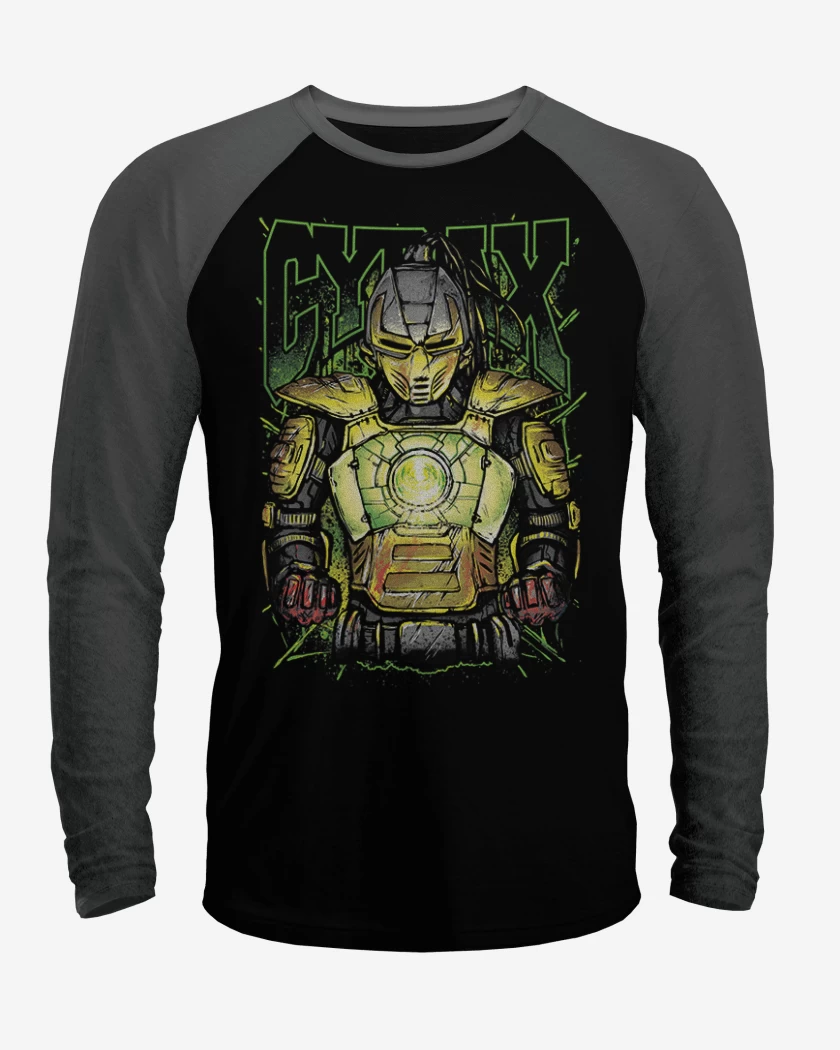 Polera Raglan Negro / Negro Heather de Cyrax