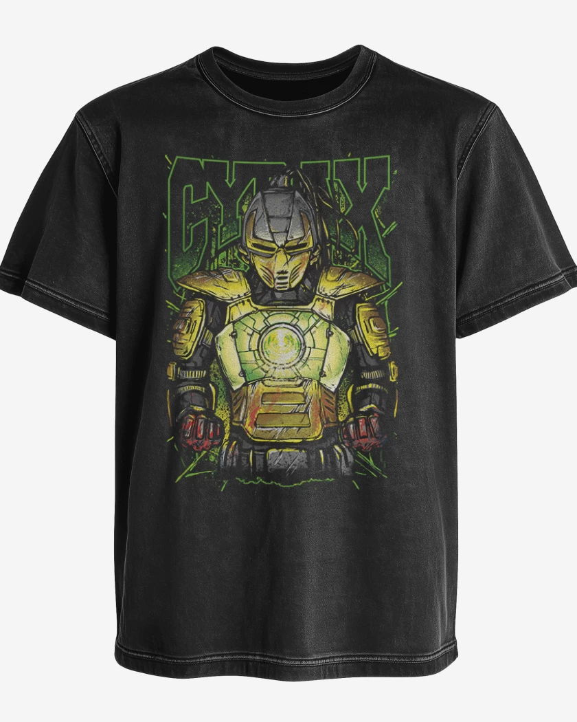 Polera desgastada Negro de Cyrax