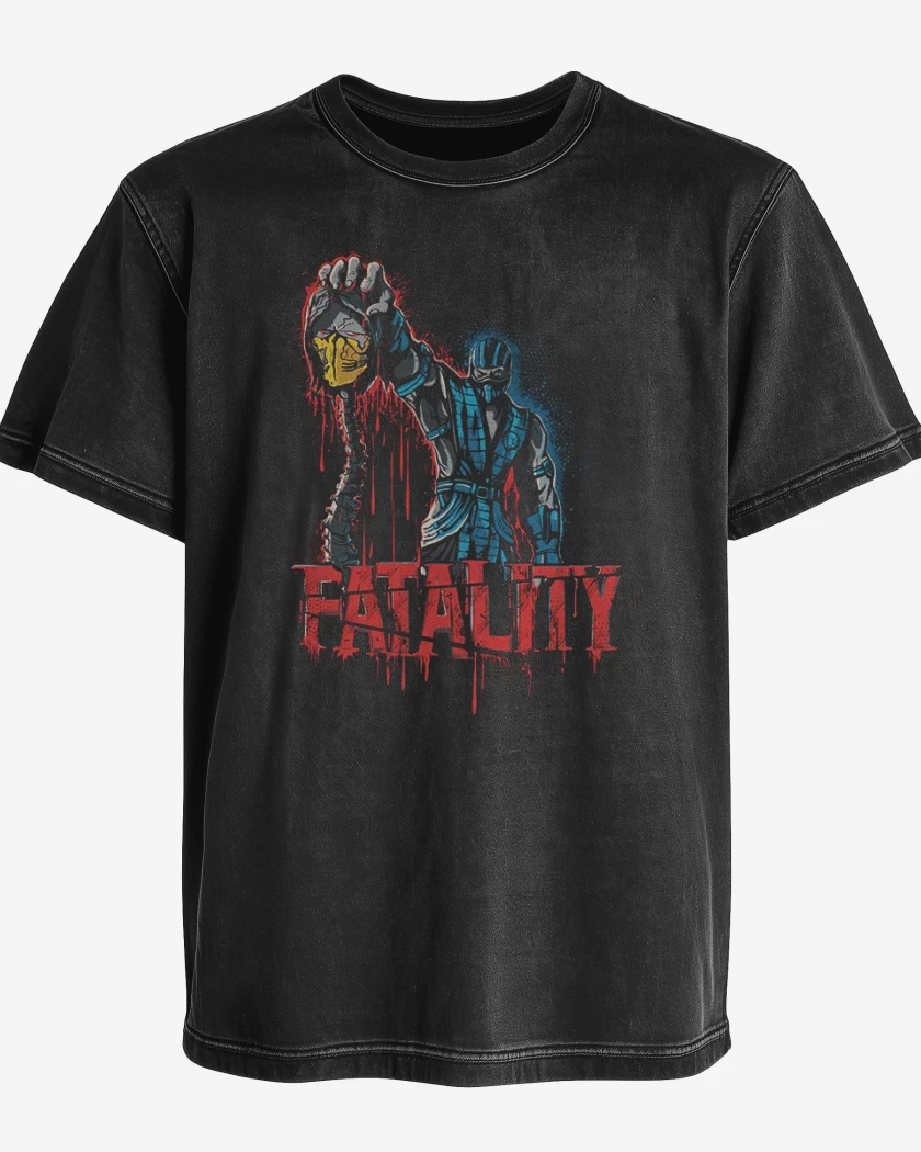 Polera desgastada Negro de Fatality