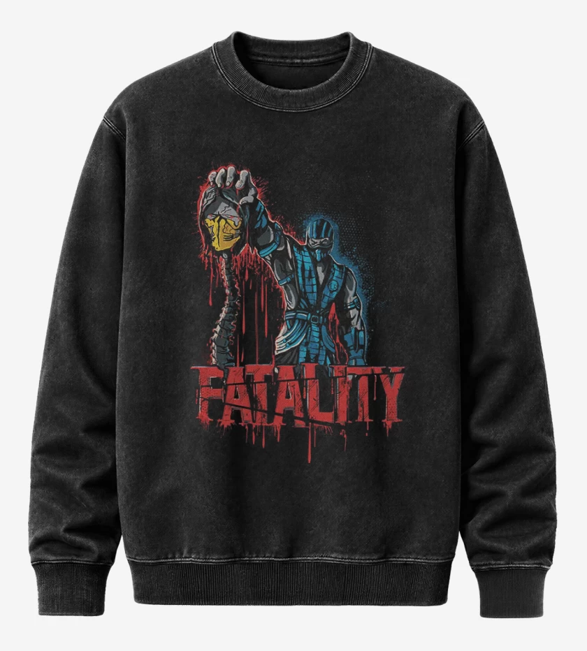 Poleron Polo Acid Wash Negro de Fatality