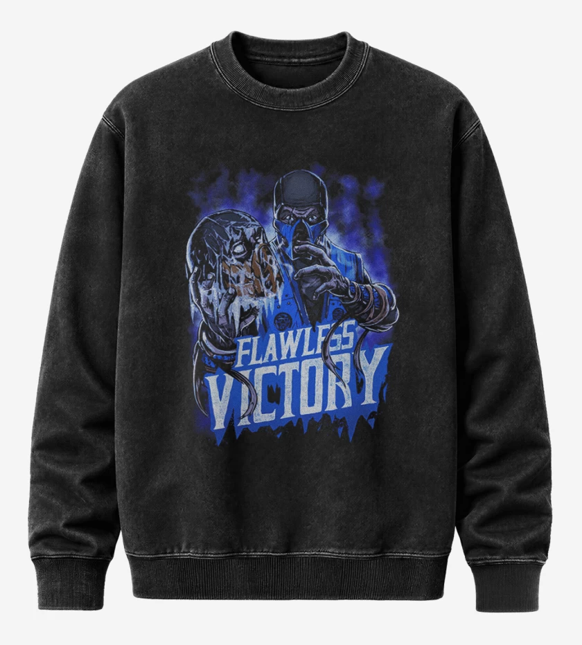 Poleron Polo Acid Wash Negro de Flawless Victory