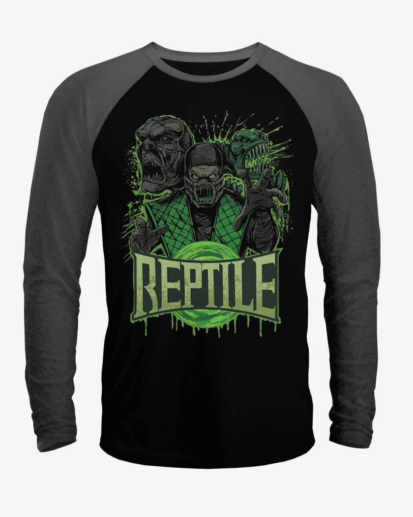 Polera Raglan Negro / Negro Heather de El reptil