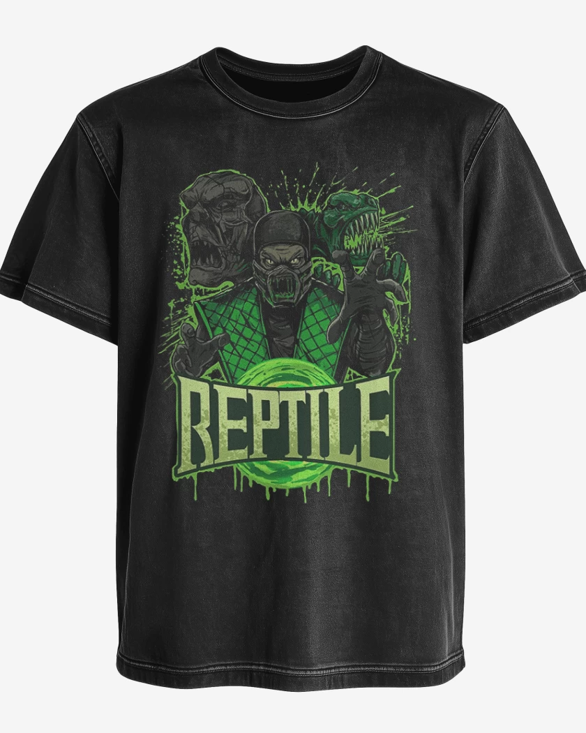 Polera desgastada Negro de El reptil