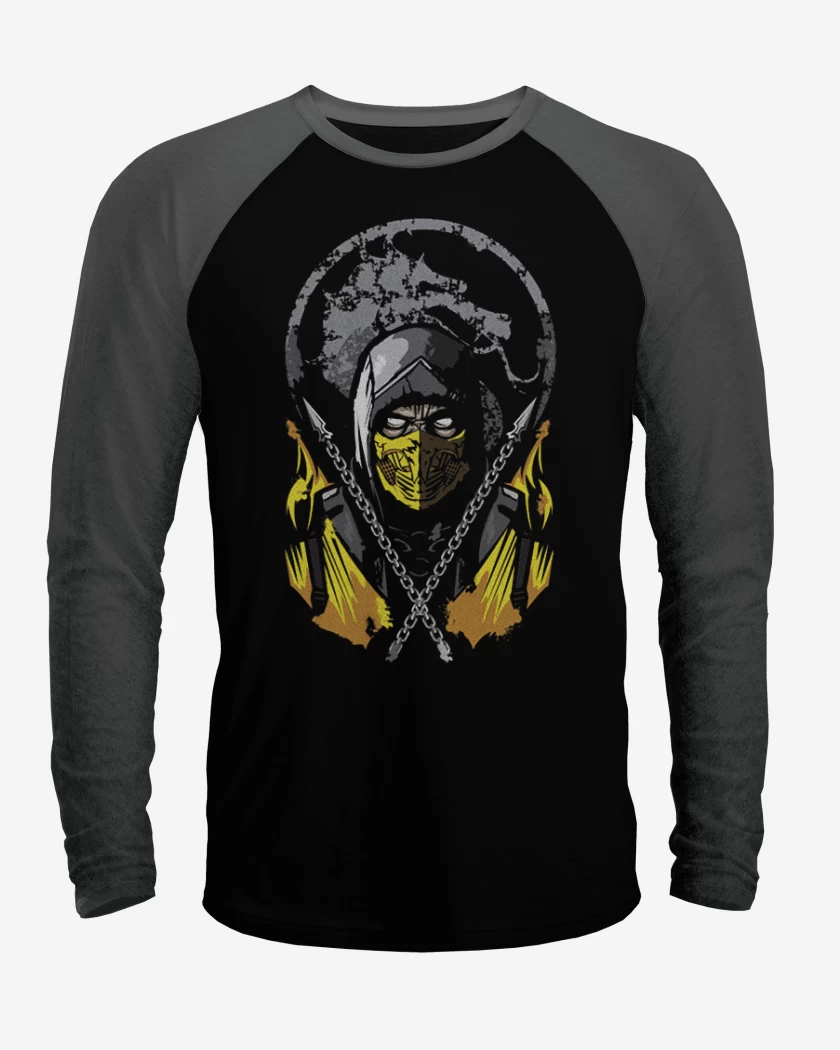 Polera Raglan Negro / Negro Heather de El escorpion