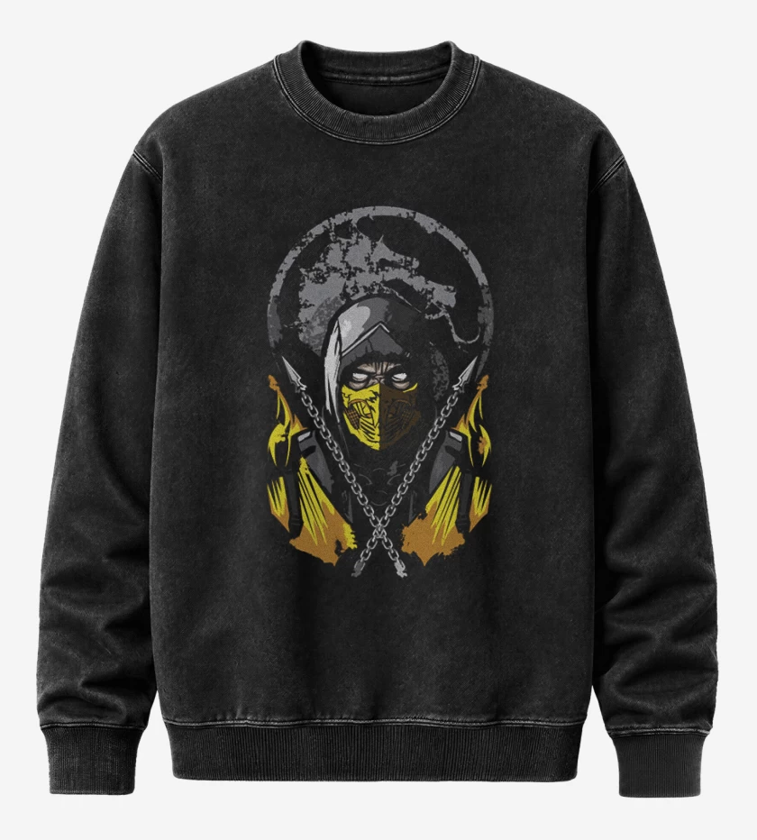 Poleron Polo Acid Wash Negro de El escorpion