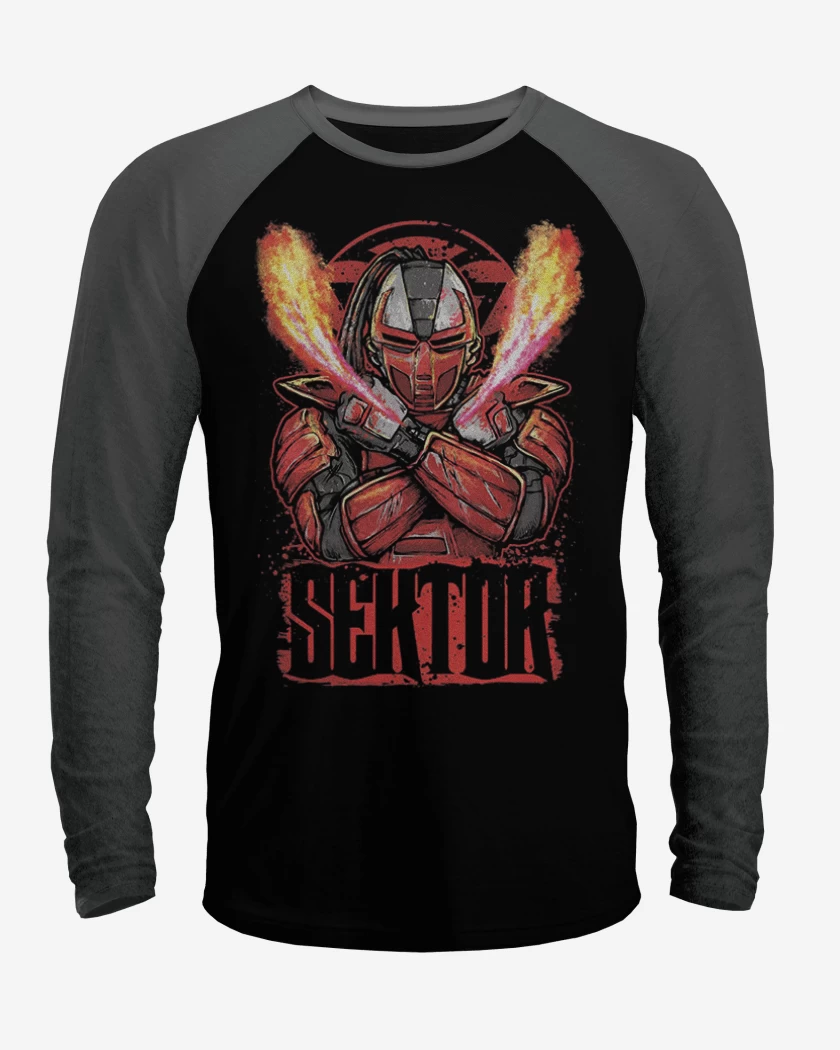 Polera Raglan Negro / Negro Heather de Sekctor