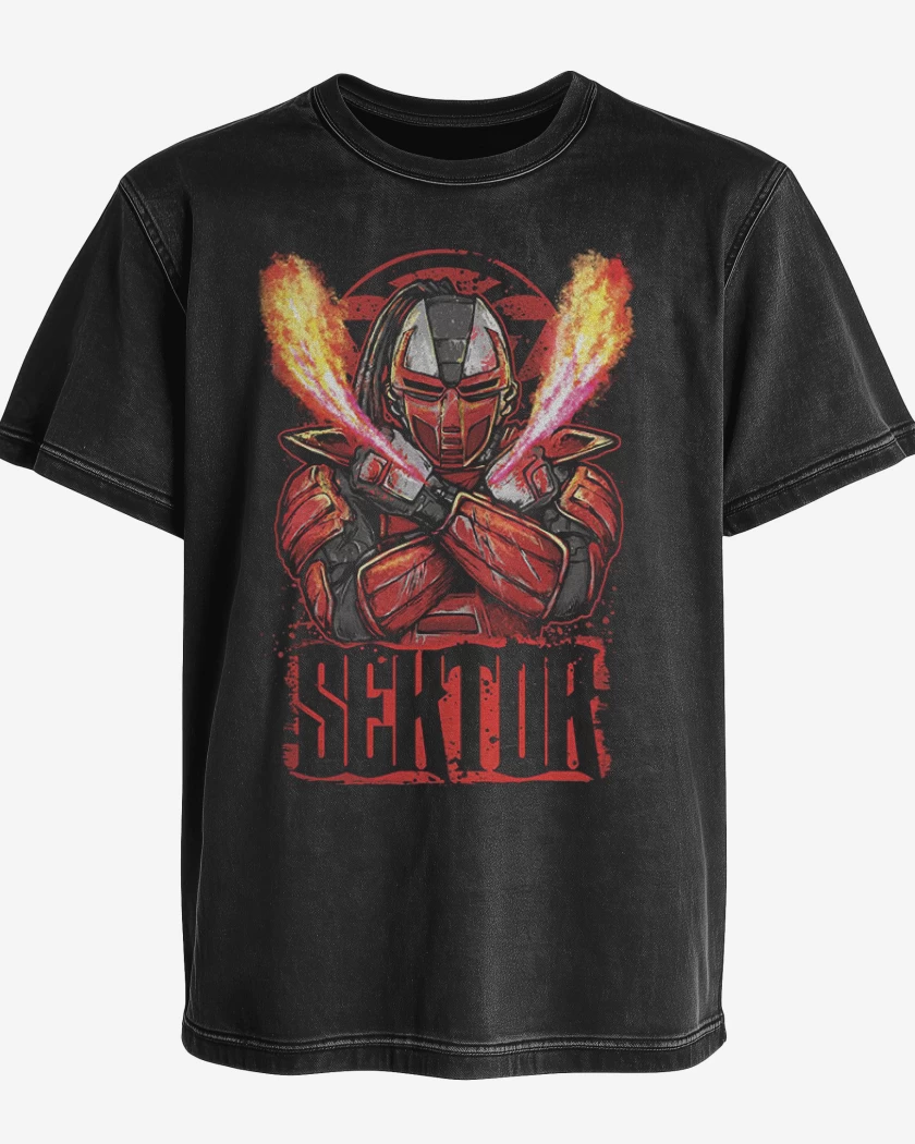 Polera desgastada Negro de Sekctor