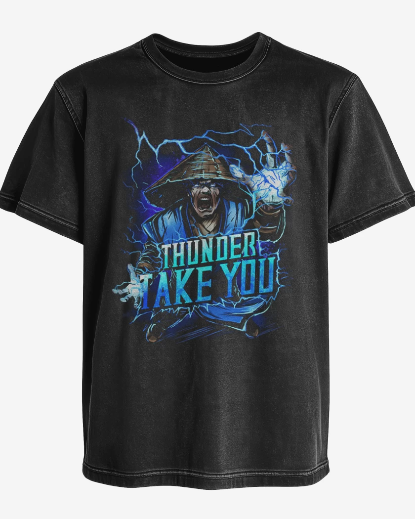 Polera desgastada Negro de Thunder take you