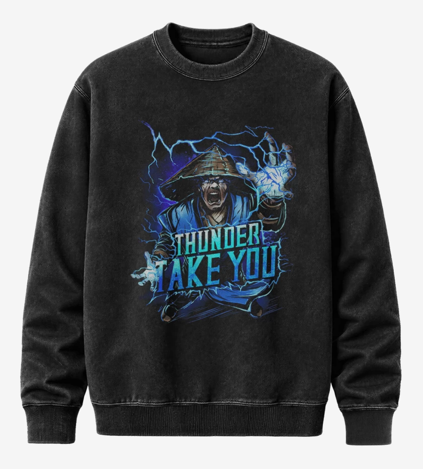 Poleron Polo Acid Wash Negro de Thunder take you