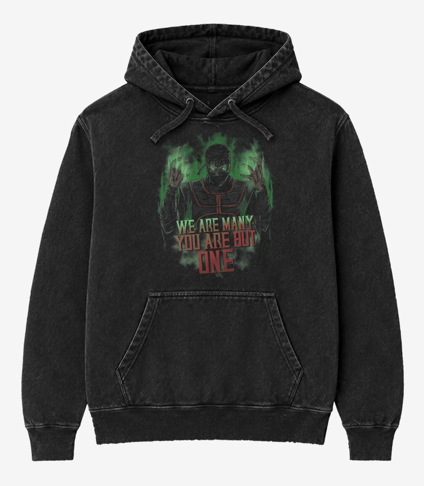 Poleron Canguro Acid Wash Negro de We are many