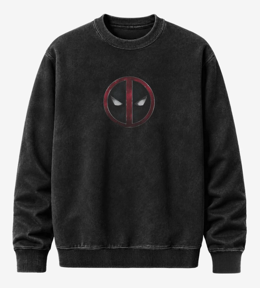 Poleron Polo Acid Wash Negro de Dead P pecho