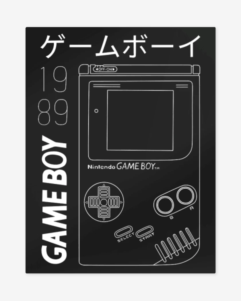 Print metalico Negro de Game boy