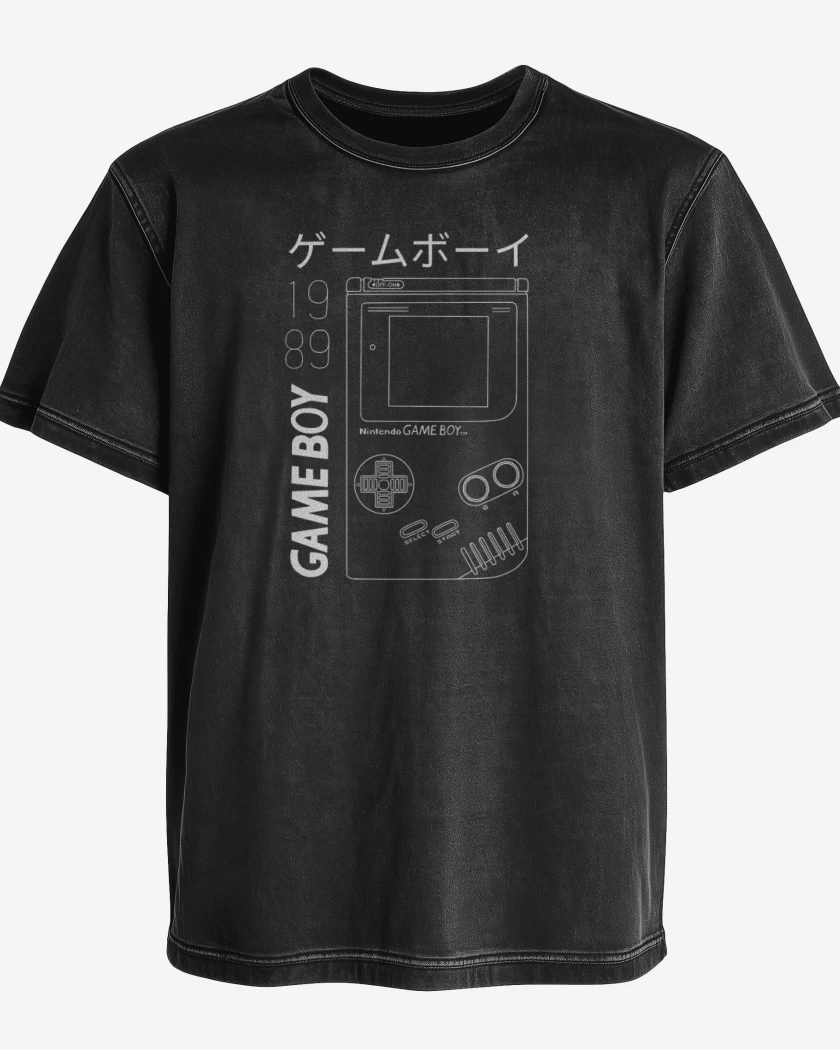 Polera desgastada Negro de Game boy