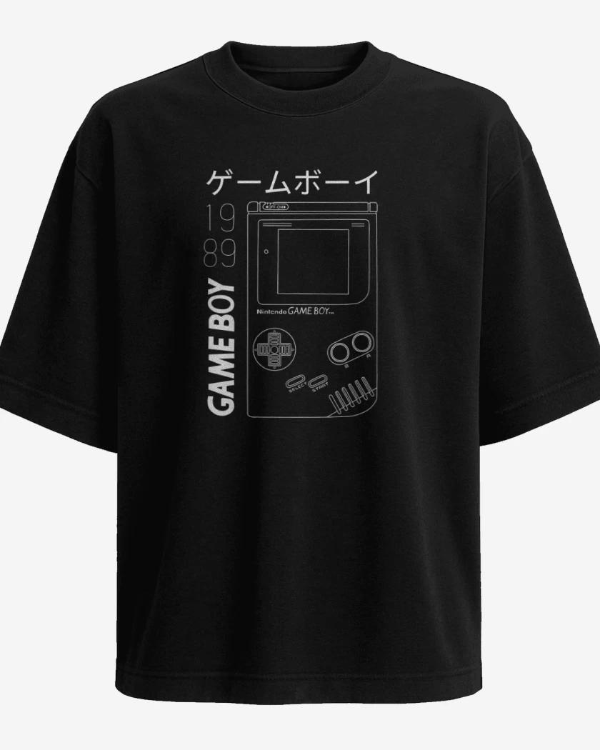 Polera Oversize Negro de Game boy
