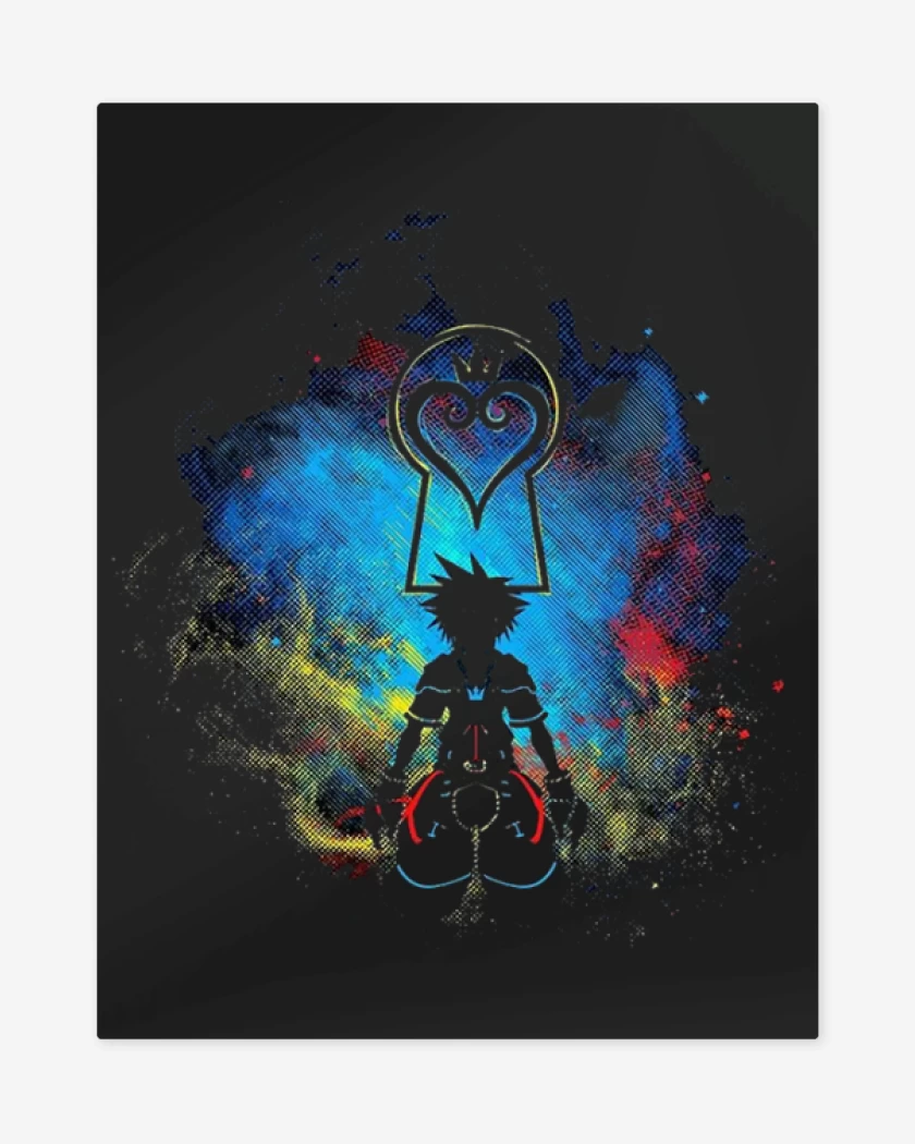Print metalico Negro de Kingdom hearts full color