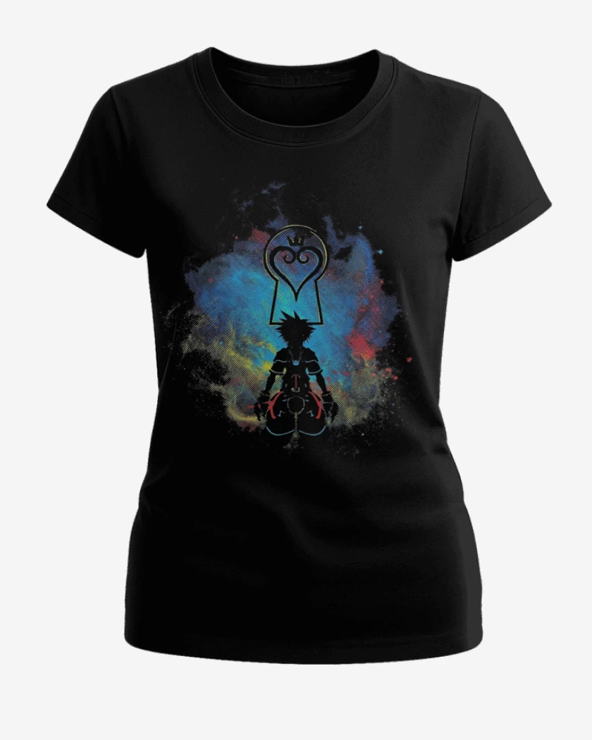 Polera de Mujer Negro de Kingdom hearts full color