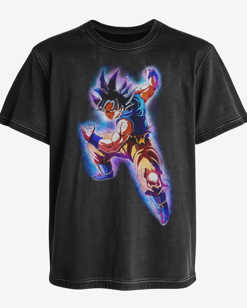 Polera desgastada Negro de Miggate no gokui