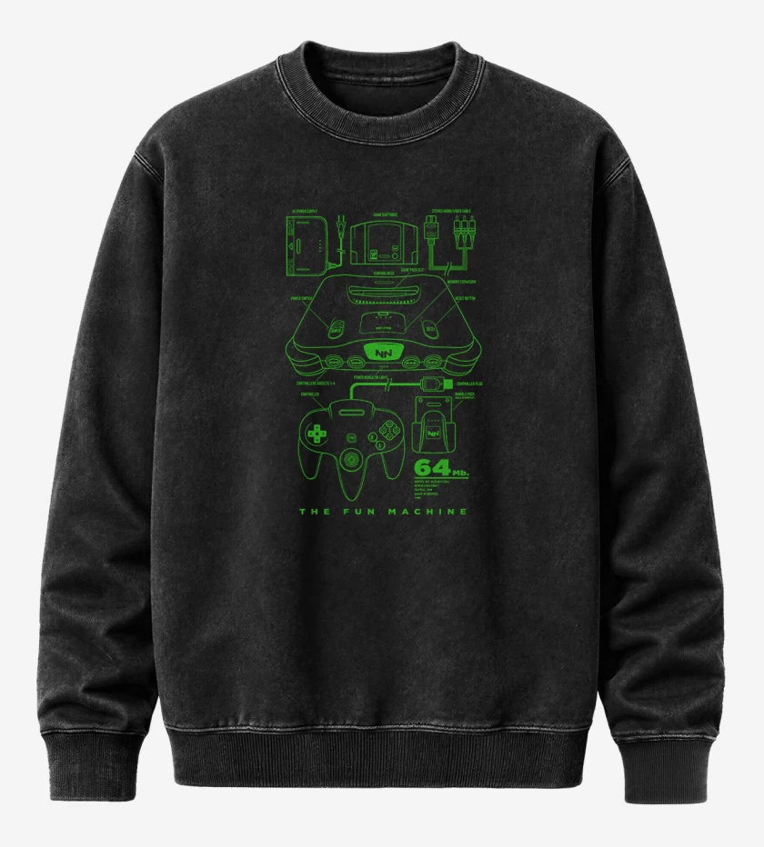 Poleron Polo Acid Wash Negro de The fun machine