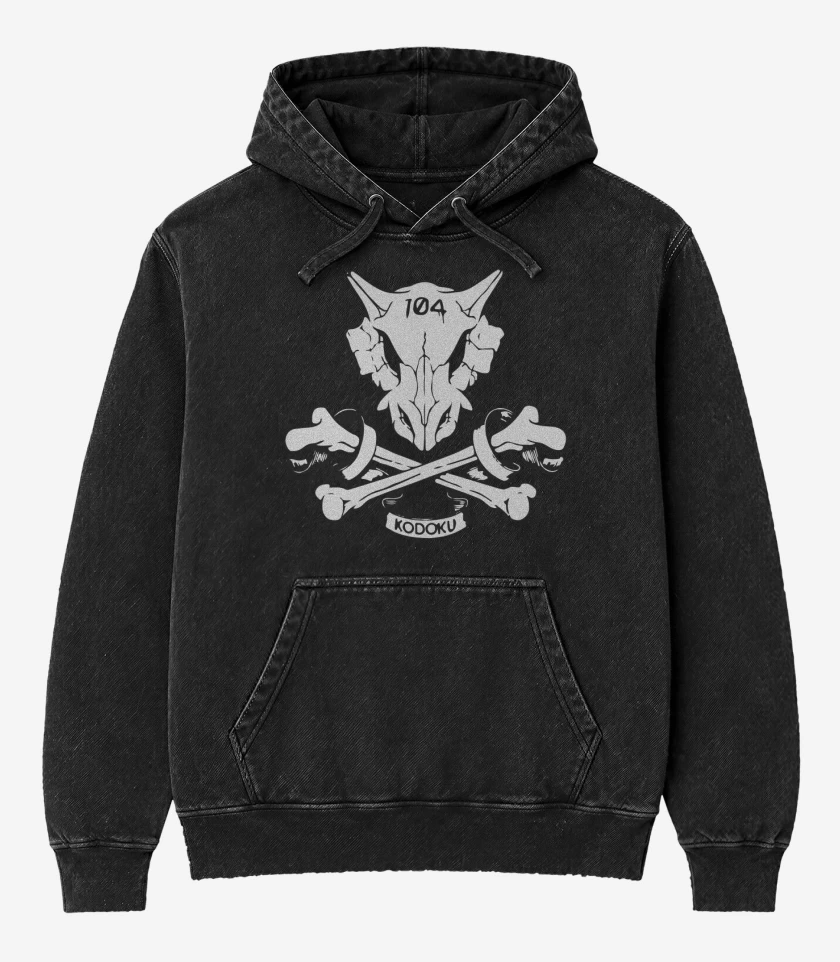 Poleron Canguro Acid Wash Negro de Pokemon - Kodoku