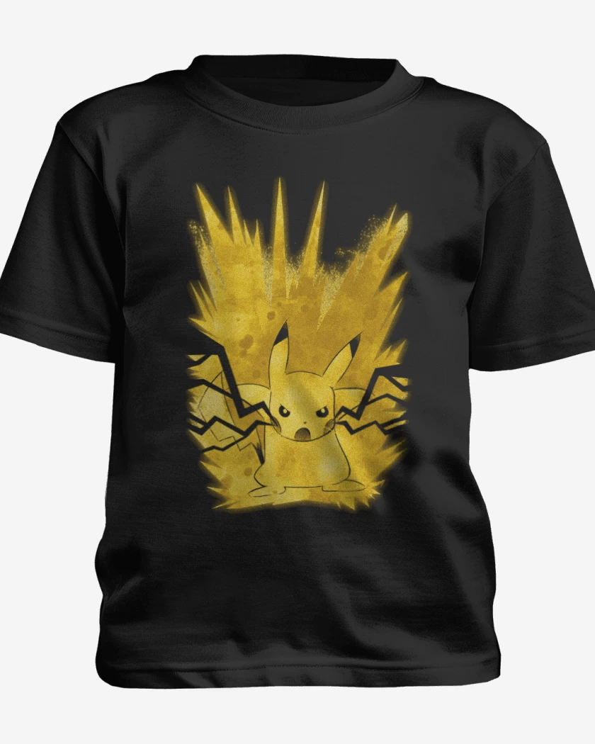 Polera de niño Negro de Pikachu impactrueno