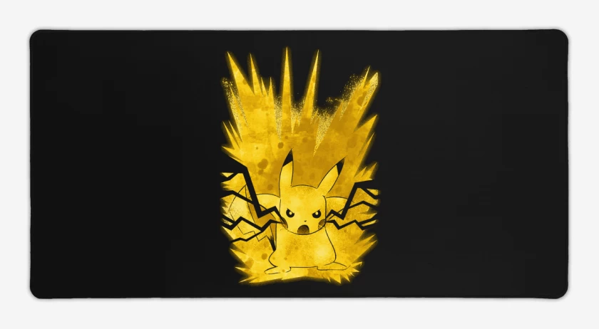 Mouse pad Gamer Negro de Pikachu impactrueno