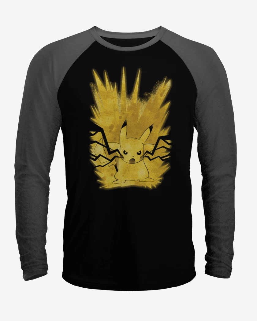 Polera Raglan Pikachu impactrueno