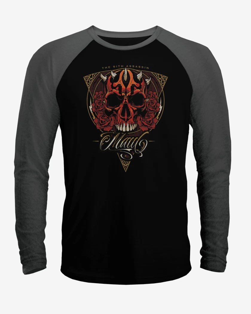 Polera Raglan Negro / Negro Heather de Maul