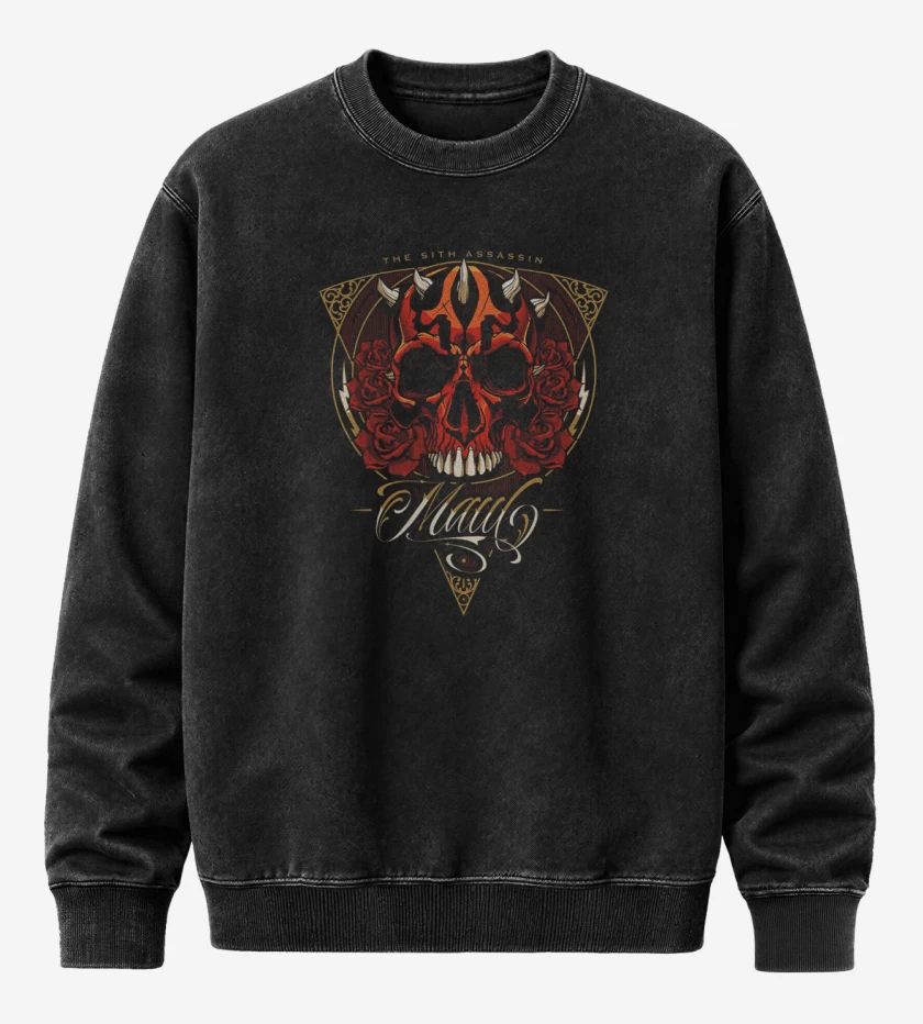 Poleron Polo Acid Wash Negro de Maul