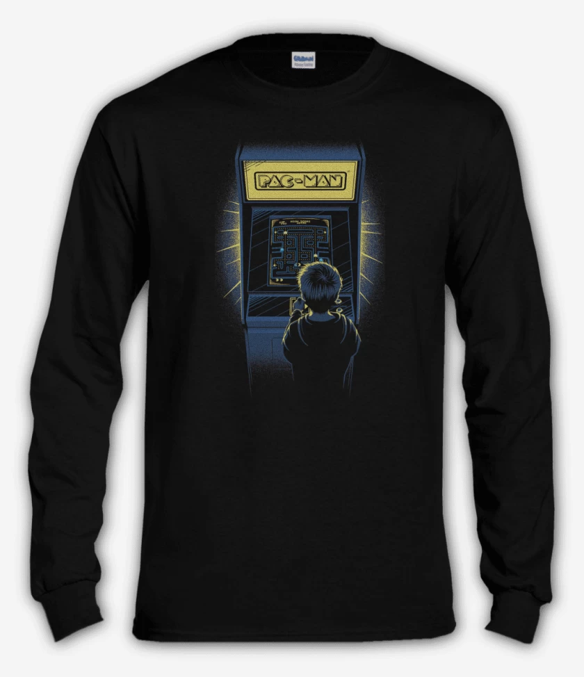 Polera manga larga Negro de Arcade pac man
