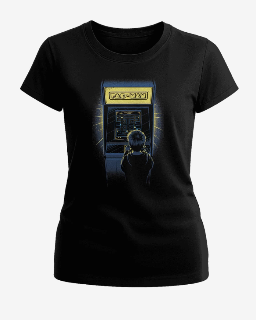 Polera de Mujer Negro de Arcade pac man