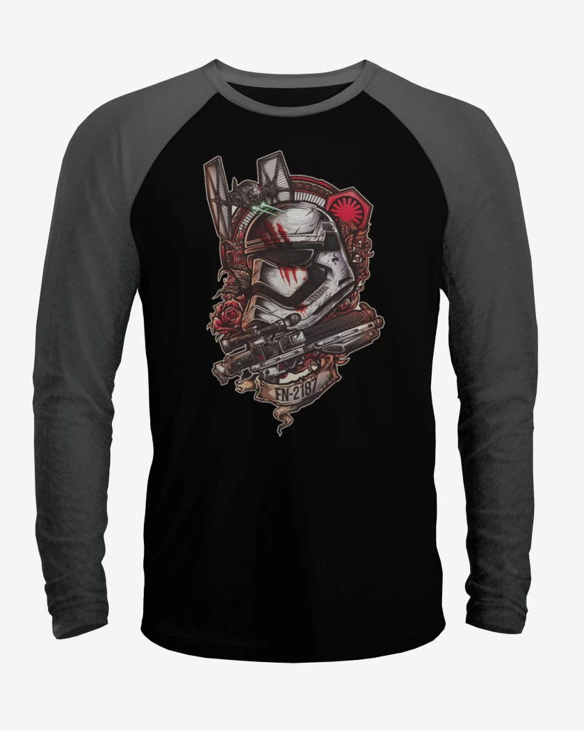 Polera Raglan Negro / Negro Heather de Trooper
