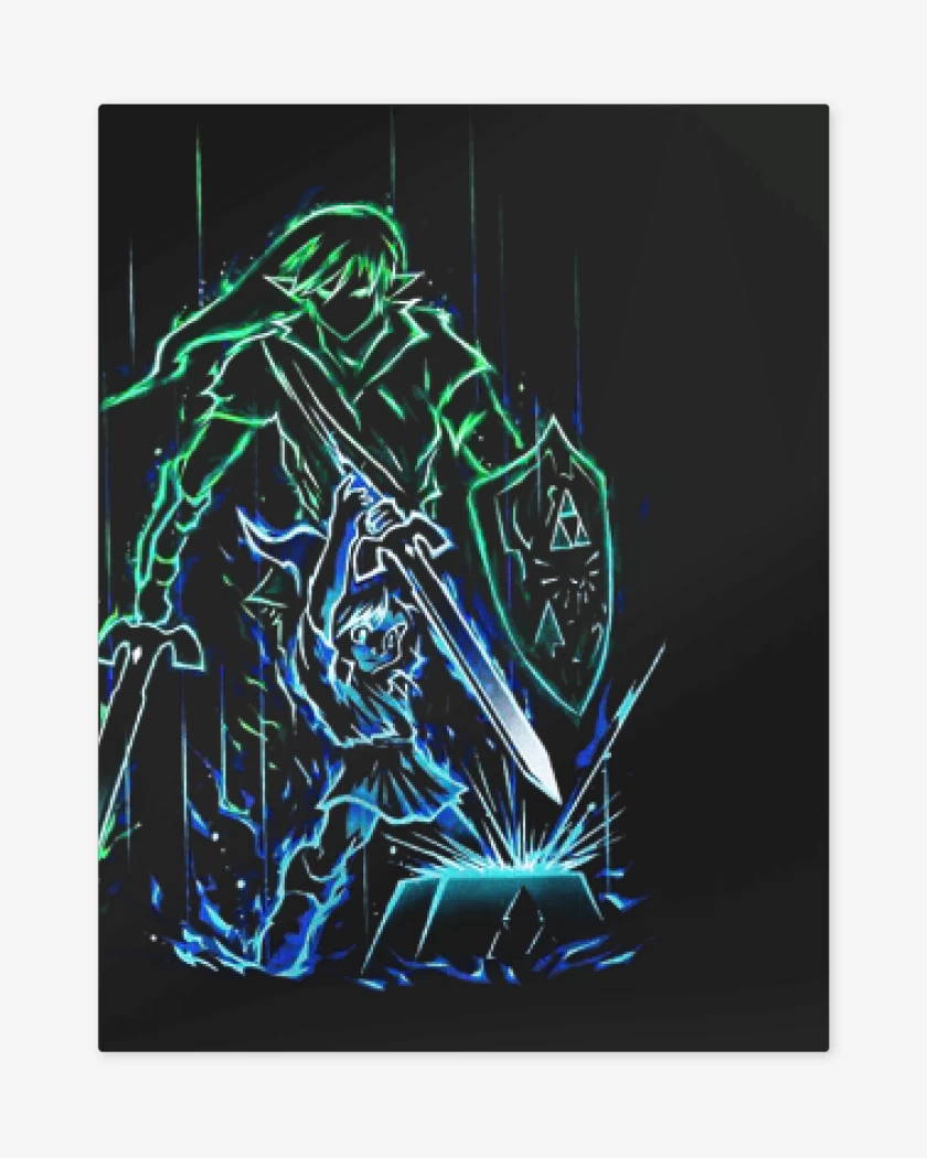 Print metalico Negro de Link neon