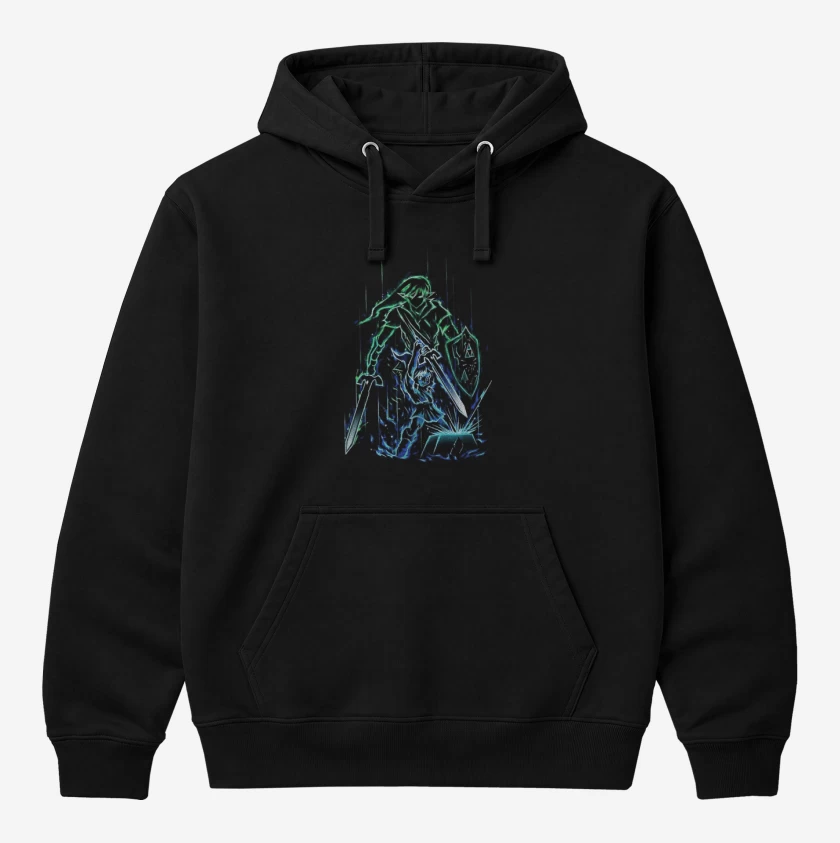 Polerón Canguro Negro de Link neon