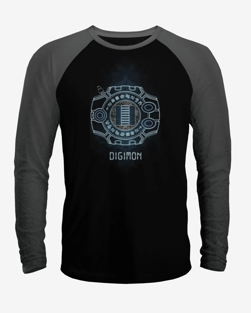 Polera Raglan Negro / Negro Heather de Digimon