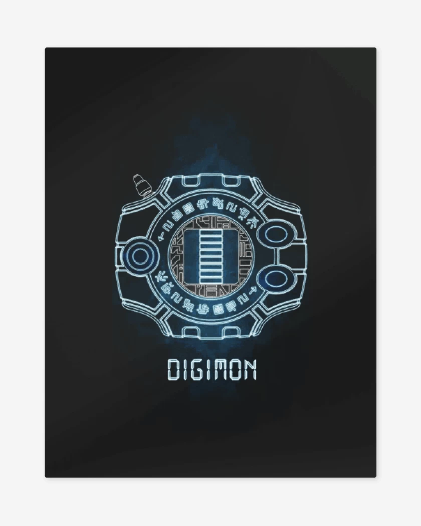 Print metalico Negro de Digimon