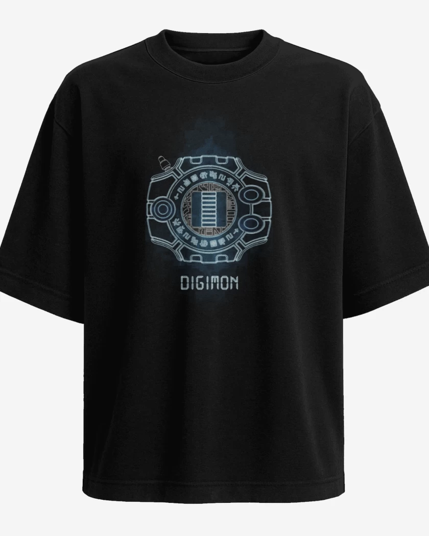 Polera Oversize Negro de Digimon