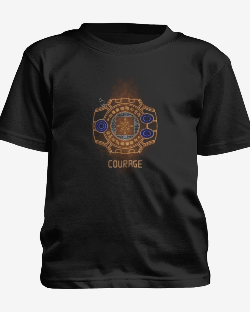 Polera de niño Negro de Digimon courage
