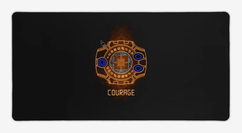 Mouse pad Gamer Negro de Digimon courage