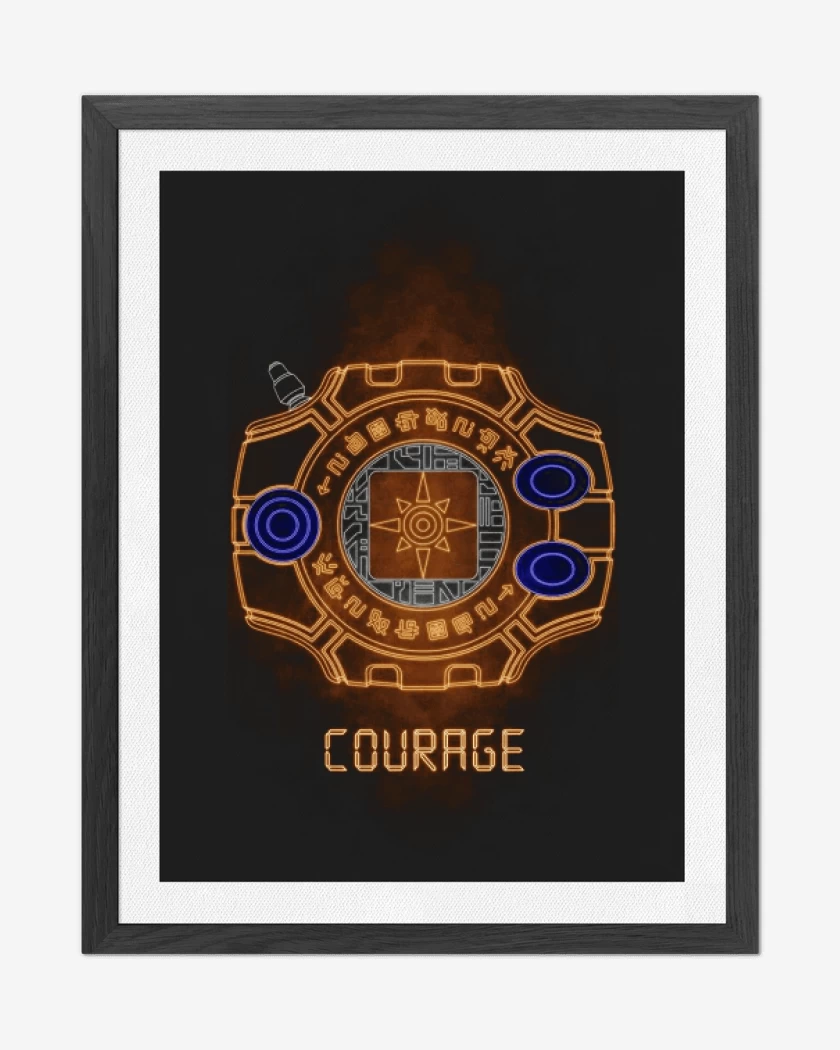 Cuadro decorativo Negro de Digimon courage