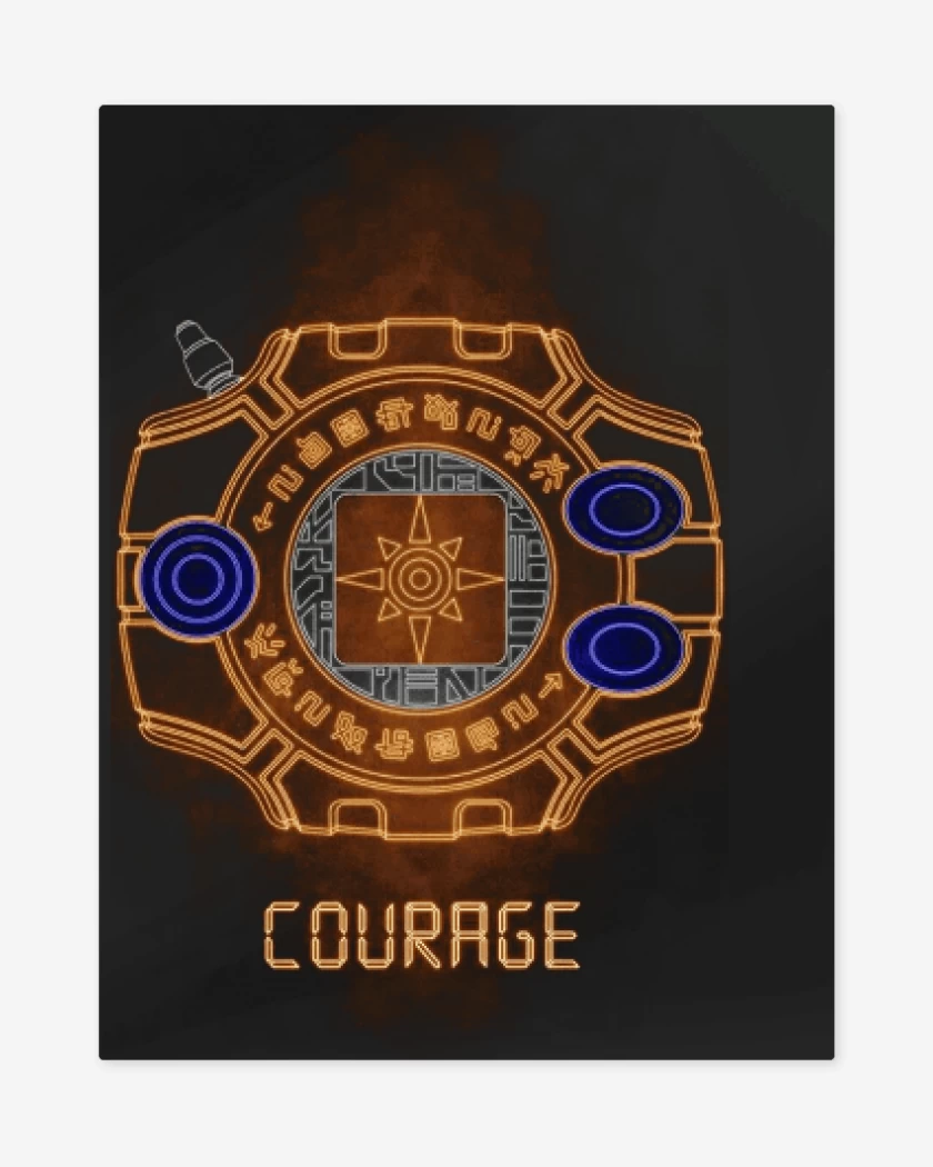 Print metalico Negro de Digimon courage