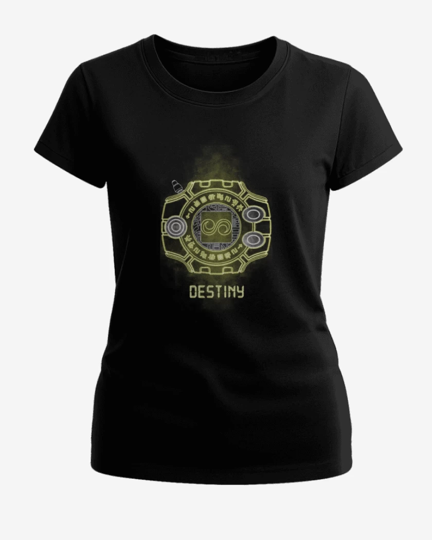 Polera de Mujer Negro de digimon destiny