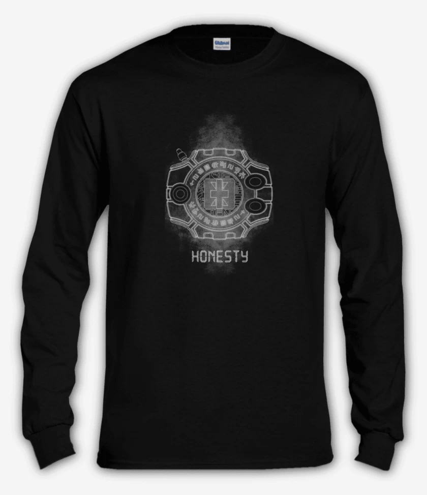 Polera manga larga Negro de digimon honesty
