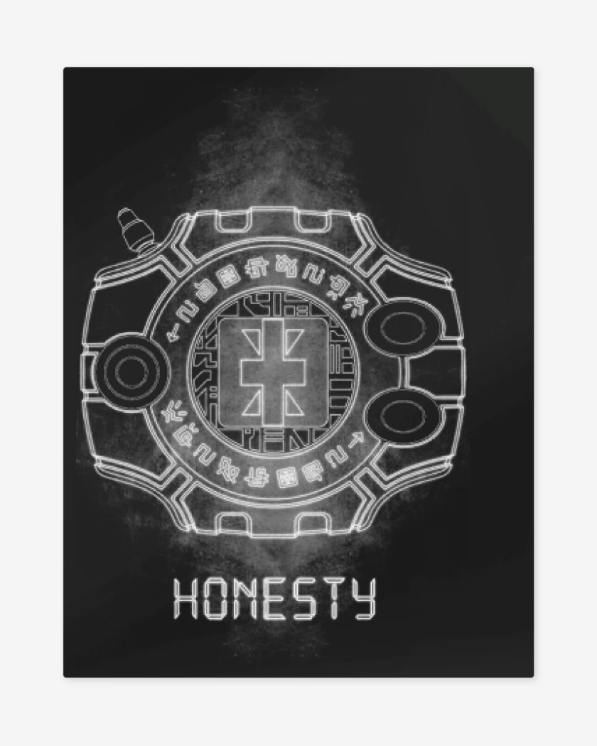 Print metalico Negro de digimon honesty