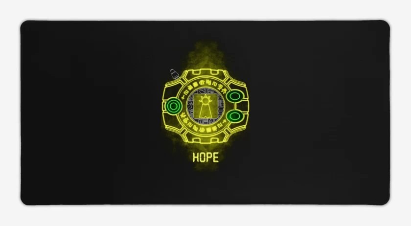 Mouse pad Gamer Negro de digimon hope